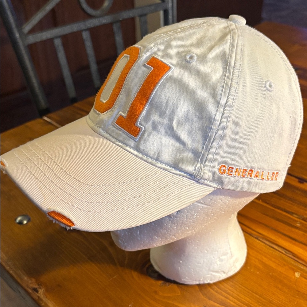 Dukes of Hazzard white Baseball Cap with Orange '01' Accent - Picture 2 of 9